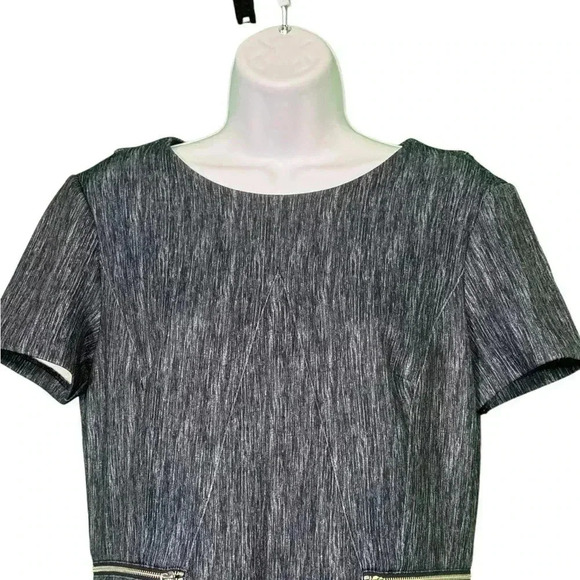 London Times Women's Size 10 Blue Dress with Zipper and Scarf - Picture 5 of 9